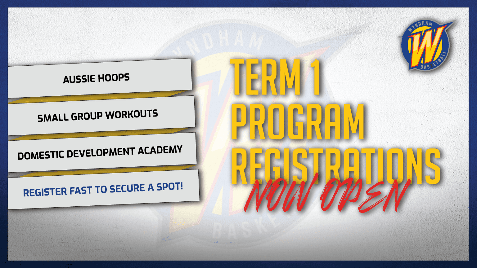 Term 1 2023 program registrations now open Aussie hoops domestic development academy small group workouts