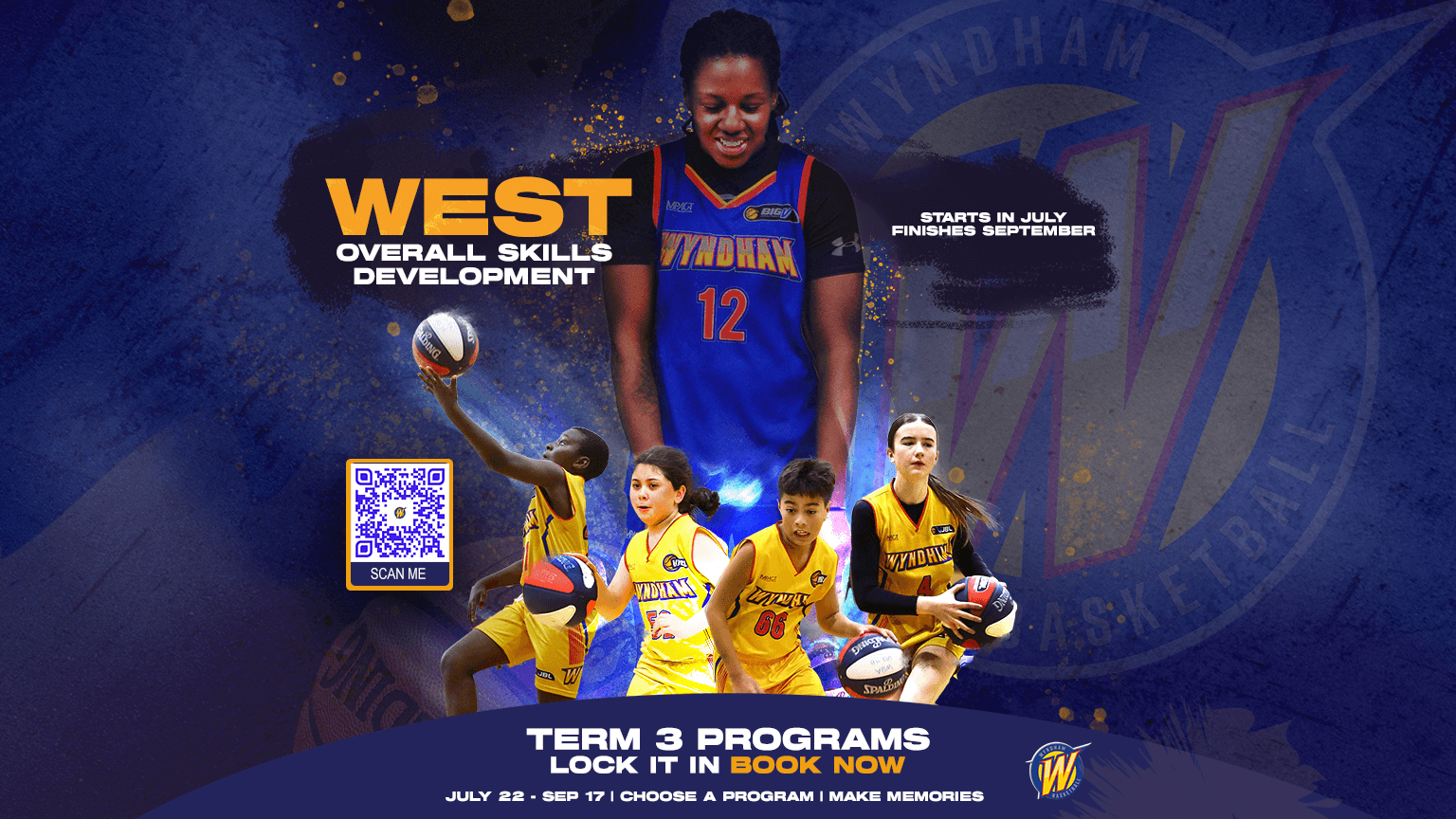 Wyndham Basketball Association Holiday Program Term 3 2024 Website Banner